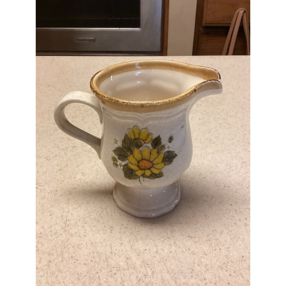 1970's Mikasa Japan Sunny Side EB 802 Replacement Footed Creamer - Mint Unused!